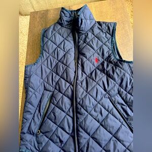 Quilted Ralph Lauren women’s navy vest size medium.